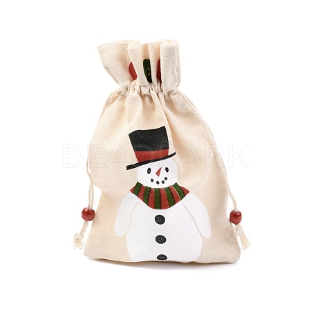 Christmas Theme Cotton Fabric Cloth Bag ABAG-H104-A02-1