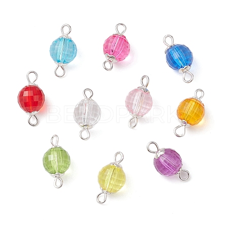 Acrylic Square Cut Round Links Connector Charms PALLOY-JF02781-1