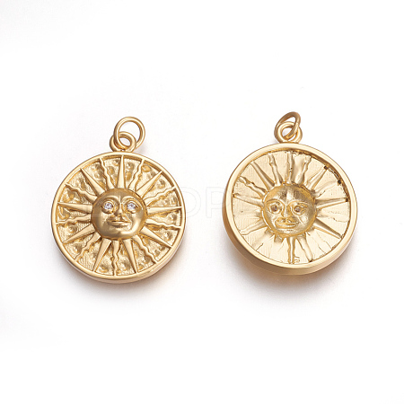 Brass Micro Pave Cubic Zirconia Pendants KK-O118-11MG-1