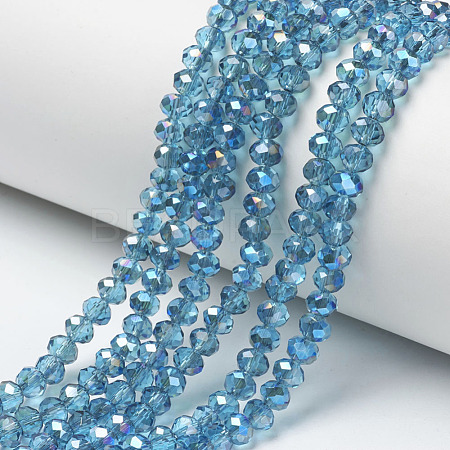 Electroplate Glass Beads Strands EGLA-A034-T4mm-I04-1