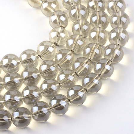 Electroplate Glass Beads Strands X-EGLA-Q062-6mm-A11-1