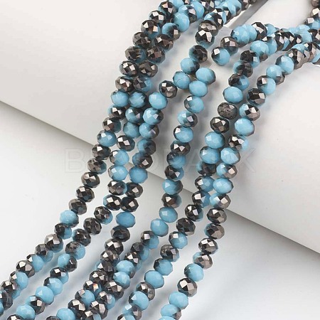 Electroplate Opaque Glass Beads Strands EGLA-A034-P6mm-P13-1