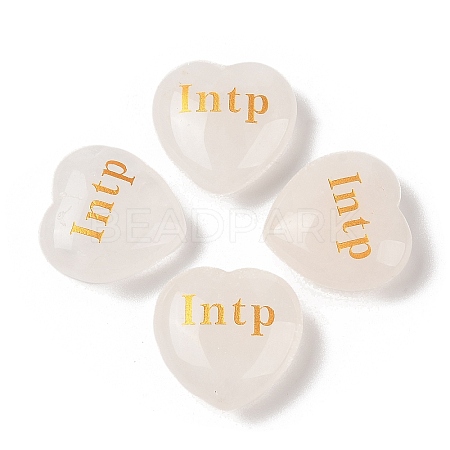 Natural Quartz Crystal Heart Engraving MBTI Figurines Statues for Home Office Desk Decorations G-K353-05F-1