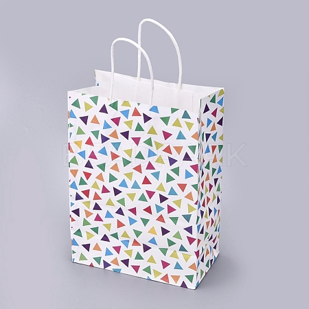 Triangle Pattern Party Present Gift Paper Bags DIY-I030-01A-1