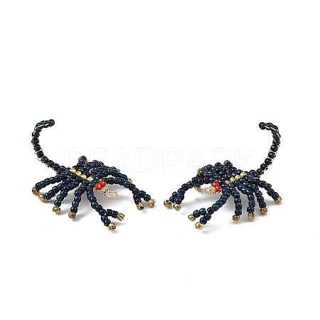 Glass Seed Beaded Pendants PALLOY-MZ01425-1