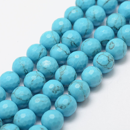 Synthetic Turquoise Bead Strands G-G736-32-8mm-1