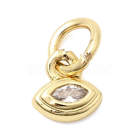 Brass Cubic Zirconia Charms KK-G554-02F-01-1