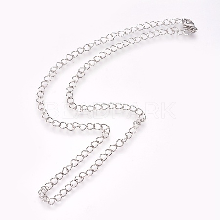 304 Stainless Steel Cable Chain Necklaces NJEW-P225-01P-1