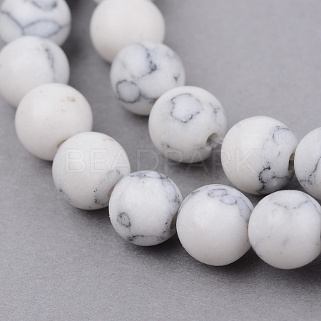 Synthetic Howlite Beads Strands G-Q462-6mm-26-1-1