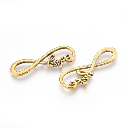 Tibetan Style Alloy Infinity with Hope Links connectors X-TIBE-S230-AG-LF-1