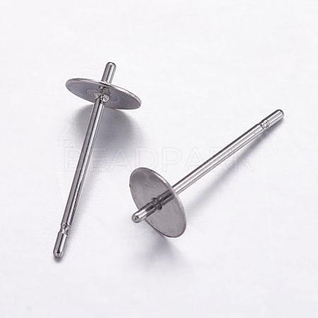 304 Stainless Steel Stud Earrings Findings STAS-K146-012-5mm-1