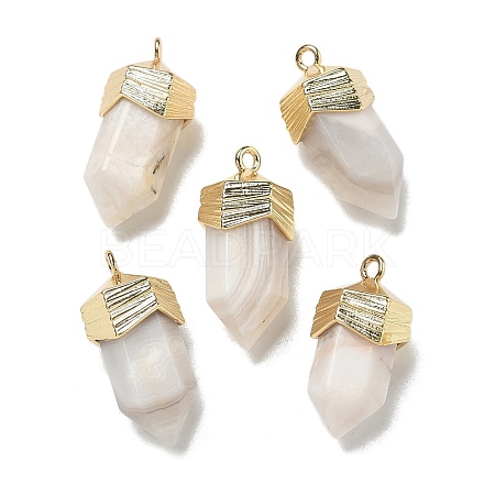 Natural Crazy Agate Faceted Pendants G-G181-03G-09-1