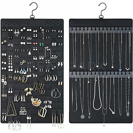 Felt Double Sided Hanging Jewelry Rolls for Earrings Necklaces Bracelets PW-WG35DBD-01-1