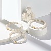 Round Natural Lava Rock Beads Stretch Bracelet for Girl Women BJEW-JB06973-3