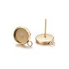 Ion Plating(IP) 304 Stainless Steel Stud Earring Settings STAS-H467-08G-8mm-1