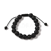10mm Round Natural Lava Rock Braided Bead Bracelets BJEW-C067-01C-09-2