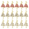 18Pcs 3 Styles Alloy with Rhinestone Pendants RB-DC0001-04-1