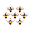 Light Gold Plated Alloy Enamel Pendants ENAM-R136-49-1