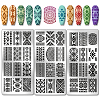 Stainless Steel DIY Nail Art Templates MRMJ-WH0092-058-1