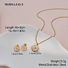 Girl's 304 Stainless Steel Enamel & Plastic Pearl Pendant Necklaces & Stud Earrings Sets WG1BA9D-02-1