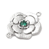 Brass Pave Glass Connector Charms KK-Z073-32P-04-2