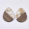 Transparent Resin & Walnut Wood Pendants RESI-S358-95-A01-1