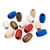 50Pcs 5 Colors Spray Painted Natural Wooden Beads WOOD-FW0001-06-2