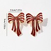 Bowknot Alloy Enamel Stud Earrings FS-WGE51B1-01-4