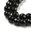 Faceted Round Natural Agate Beads Strands G-S132-01-3