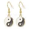 3 Pairs 3 Style Flat Round with Yin Yang Alloy Enamel Dangle Earrings & Stud & Leverback Earrings EJEW-JE04893-5