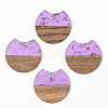 Transparent Resin & Walnut Wood Pendants X-RESI-S389-001A-B-2