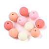 Rubberized Style Imitated Silicone Acrylic Beads MACR-T048-01B-17-1