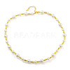 Brass Beaded Necklaces NJEW-P307-01G-1