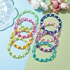 8Pcs 8mm Faceted Round & Heart Acrylic Beaded Stretch Bracelet Sets BJEW-JB10240-01-5