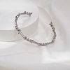 Dark Gothic Punk Irregular Thorn Wavy 304 Stainless Steel Open Cuff Bangles for Men Women EP9765-2-1