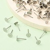 Tarnish Resistant 316 Surgical Stainless Steel Flat Round Blank Peg Stud Earring Settings STAS-R073-06-5