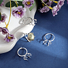 4Pcs Brass Adjustable Ring Findings KK-BBC0014-80S-4
