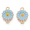 Zinc Alloy Enamel Sunflower Connector Charms ENAM-E011-01KCG-01-3