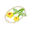 Glass Seed Beaded & Handmade Millefiori Glass Pendants PALLOY-MZ00901-03-4