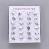 304 Stainless Steel Stud Earrings EJEW-F227-19P-3