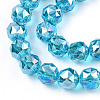 Electroplate Transparent Glass Beads Strands EGLA-N002-34C-C13-3