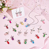 60Pcs 4 Style Electroplate Glass & Imitation Pearl Acrylic Pendants FIND-SC0004-04-4