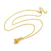 Brass Clear Cubic Zirconia Christmas Bell with Bowknot Pendant Necklaces NJEW-G148-01G-2