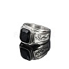 Rectangle 304 Stainless Steel with Cubic Zirconia Finger Rings for Men FS-WG909F6-13-2