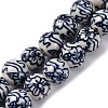Handmade Blue and White Porcelain Beads Strands PORC-I027-04H-1