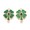 Saint Patrick's Day Alloy Enamel Connector Charms FIND-N011-26KCG-1