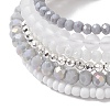 Non-magnetic Synthetic Hematite Bead & Glass Bangle Making BJEW-JB10989-3