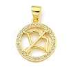 Brass Micro Pave Cubic Zirconia Pendants KK-K354-03G-04-1