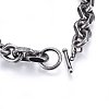 304 Stainless Steel Cable Chain Necklaces NJEW-H493-18AS-3