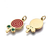 316 Surgical Stainless Steel Enamel Pendants STAS-S116-406G-2